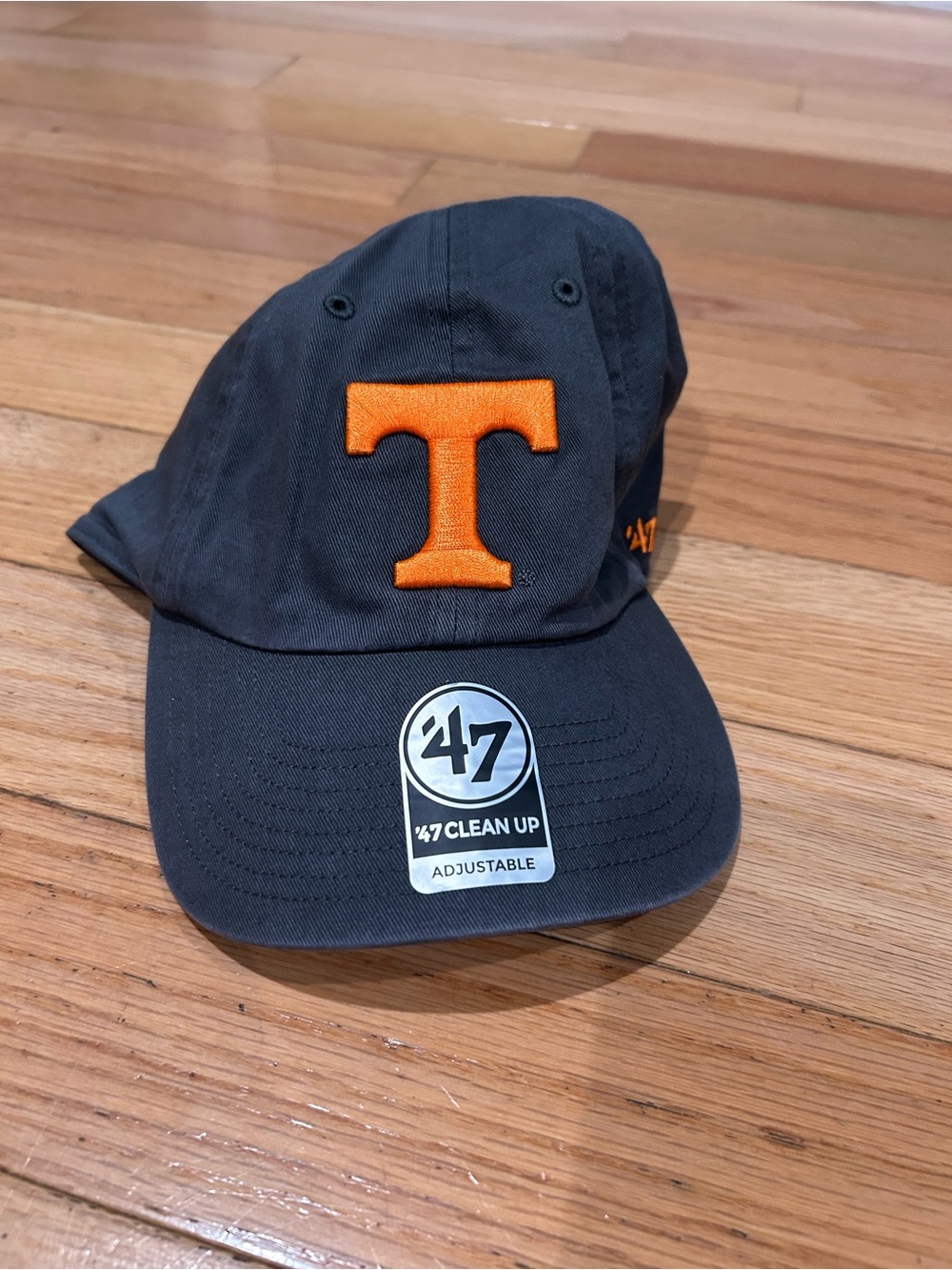 47 Black Cap with Orange T Logo University of Tennessee